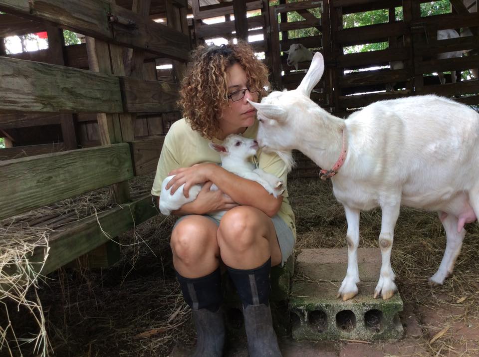 The author with Amani and Goatita.