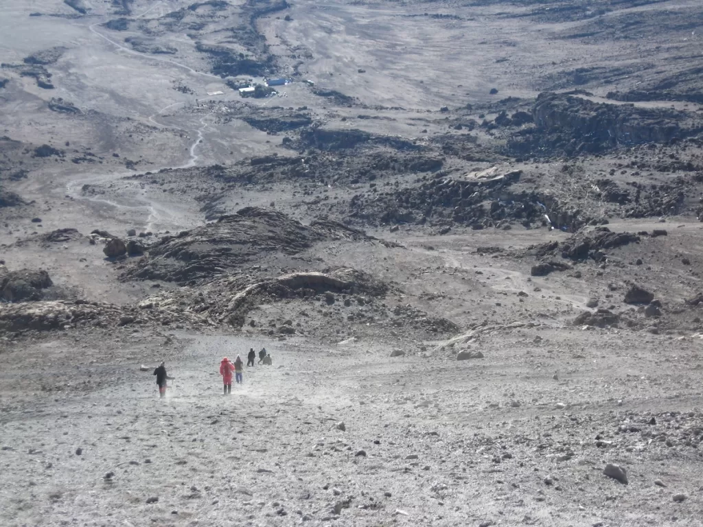 The vastness of Kilimanjaro near the summit.