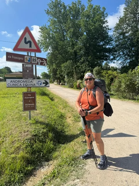 The author along the Via Francegina outside Castlefranco di Sotto.