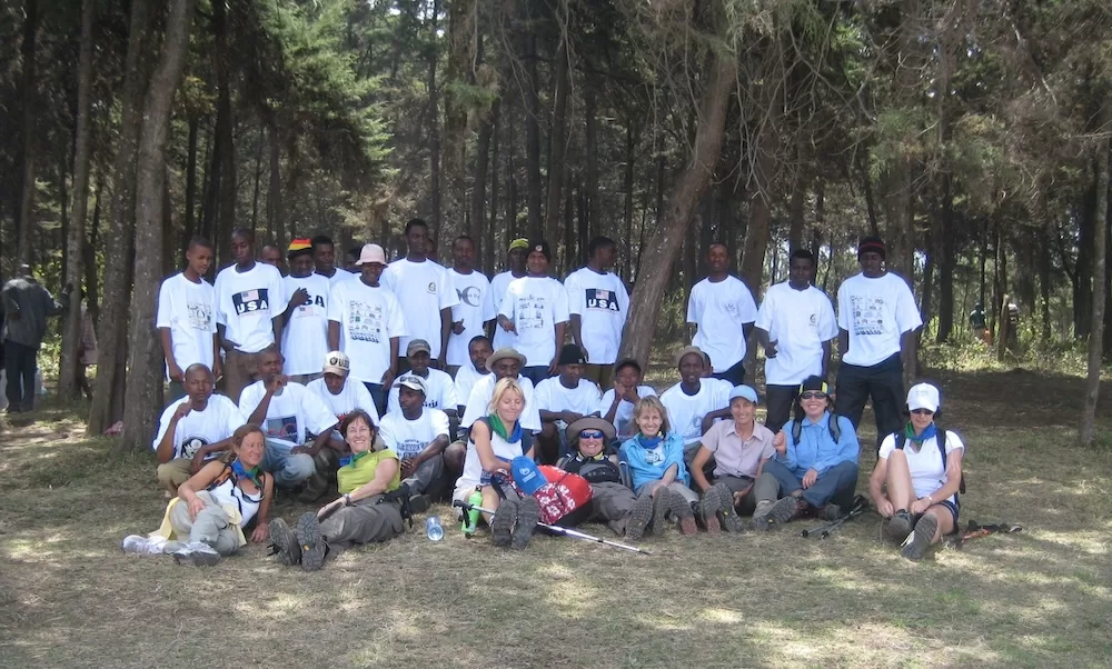 The group with guides and porters before setting off.