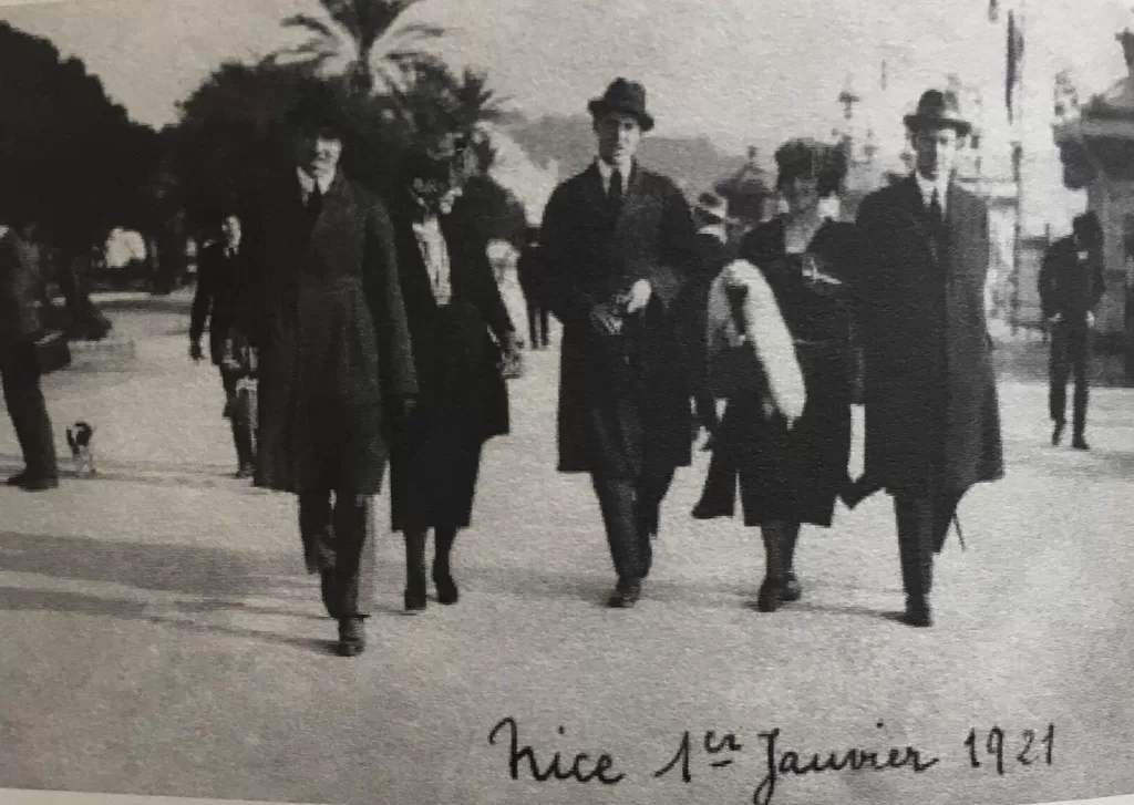 Nice, France, January 1921. On the left, Enver Kenber; in the middle, Edib Kenber. Photo courtesy of the author.