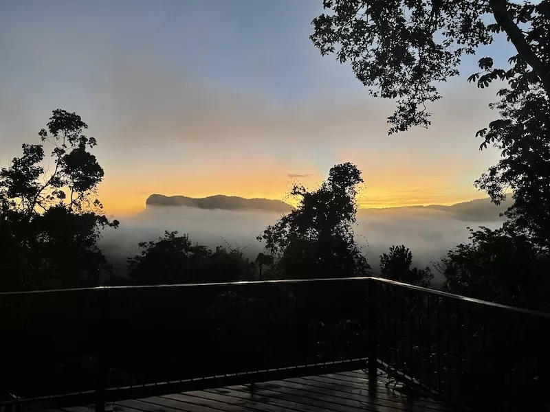 Sunrise over the Maya Mountains at Better in Belize.