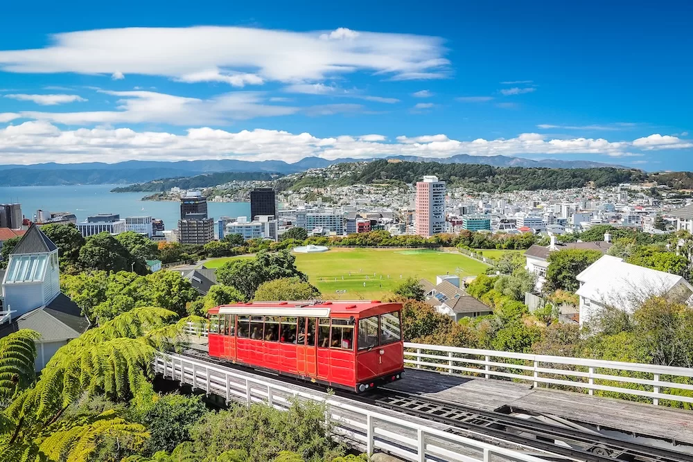 The Wellington Cable Car, a landmark of Wellington, New Zealand. 