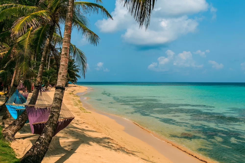 A relaxing tropical beach scene in Nicaragua. 