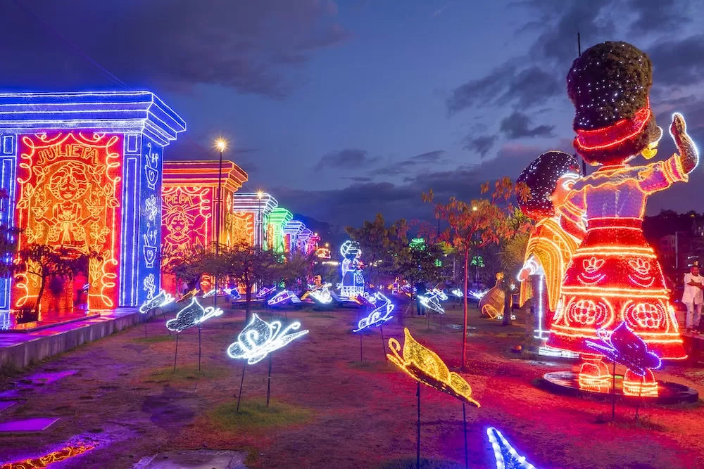 Medellin, Antioquia, Colombia. Christmas illumination in the city of Medellín-Colombia