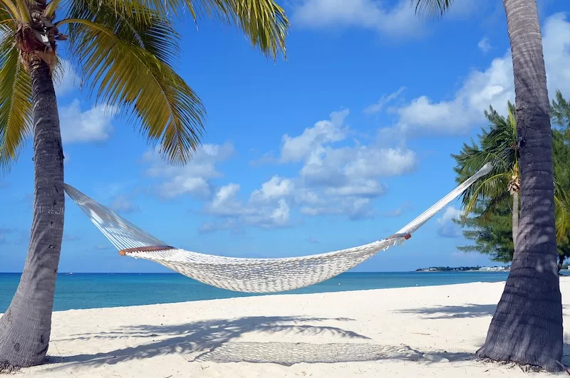 A comfy hammock on Seven Mile Beach, Grand Cayman.