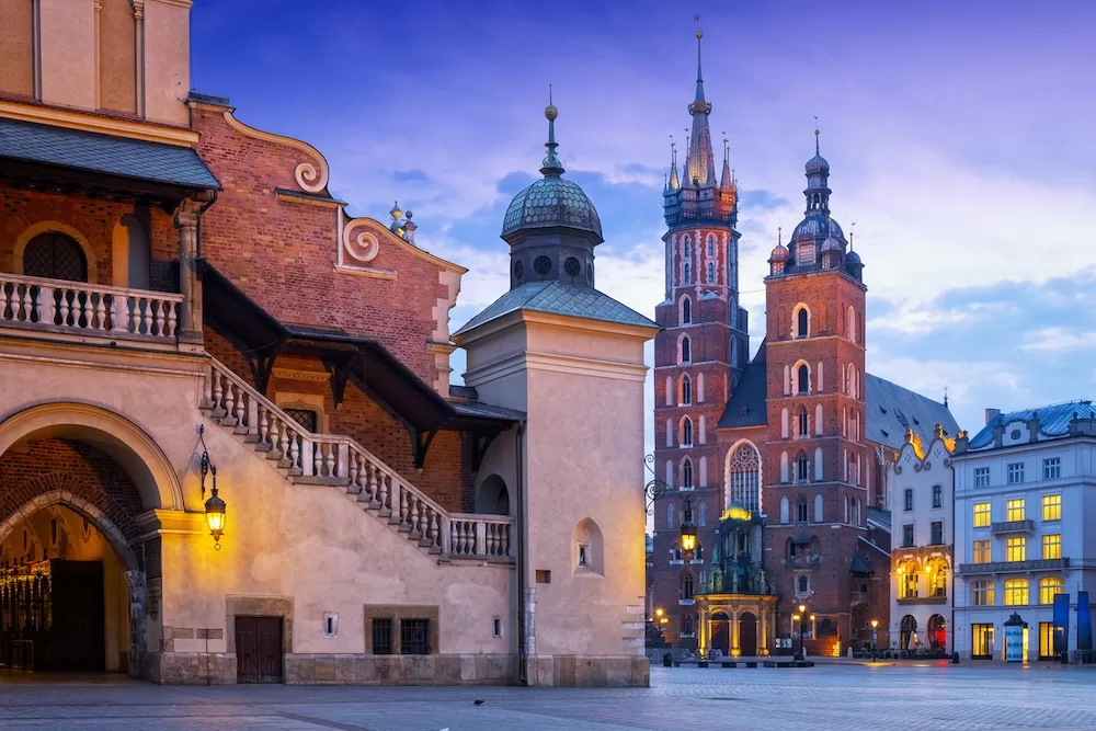 Church Assumption of the Blessed Virgin Mary on the Main Market Square in Krakow, Poland.