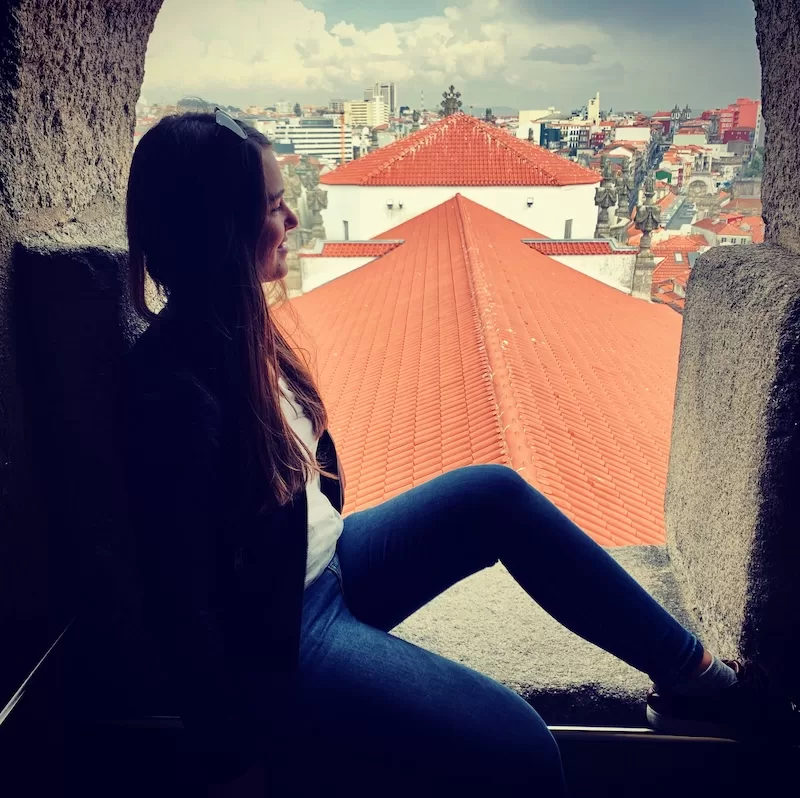 Vera and the view from the Igreja dos Clérigos.