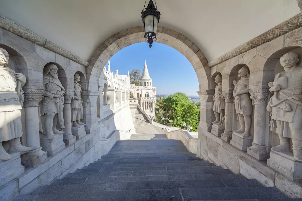 Tower of fishermen's bastion, Budapest, Hungary.