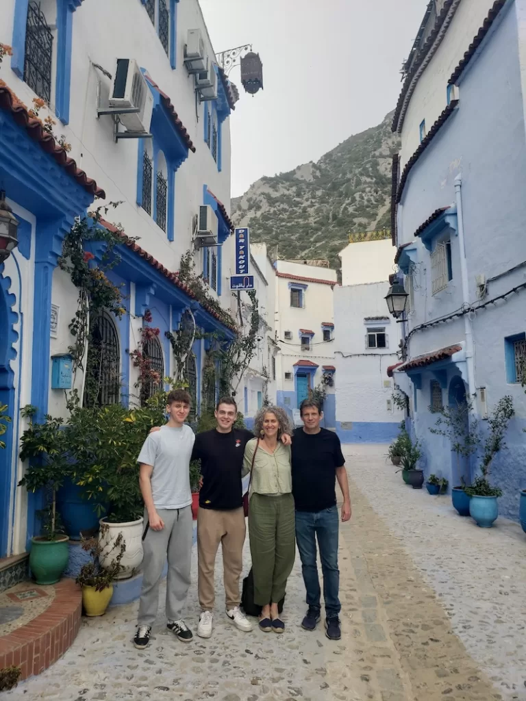 The family together in Morocco.