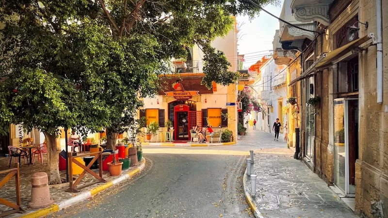 A typical summer day on the streets of Kyrenia, Cyprus. 