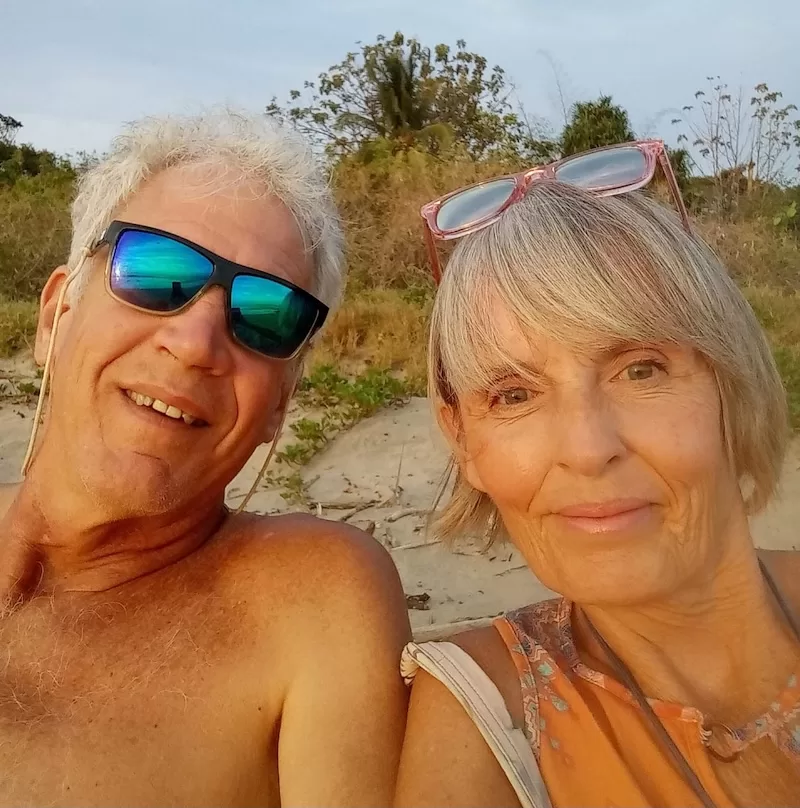 The author (right) and her partner enjoying the Pure Vida Costa Rican lifestyle.