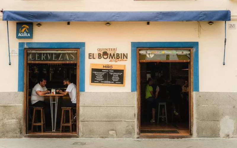 Enjoying a relaxed dining experience in Spain.