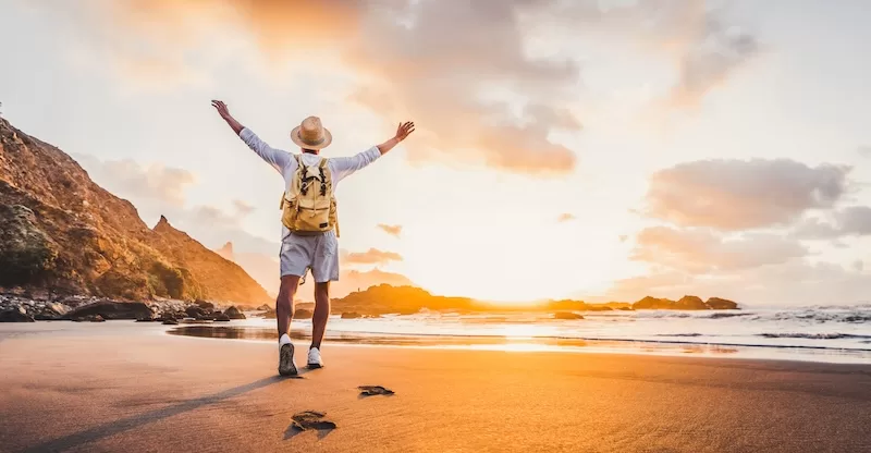 A digital nomad enjoying